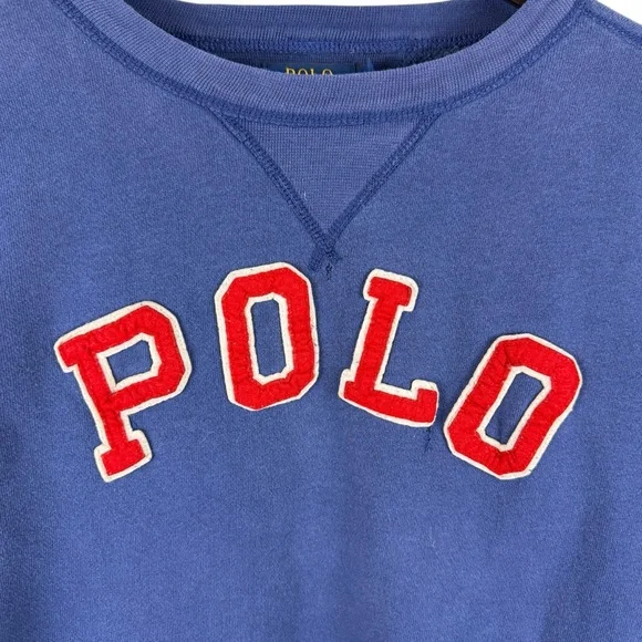 Mens 2000s Polo Ralph Lauren Arch Logo Spellout Pullover Sweatshirt Size M - Picture 2 of 9